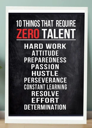 Poster Motivazionale 10 Things That Require Zero Talent A4 21x29 cm senza cornice, marke: Markdesign, zustand: Neu, mit Etikett, 9,00 €, 10,15 € inklusive Vinted-Käuferschutz