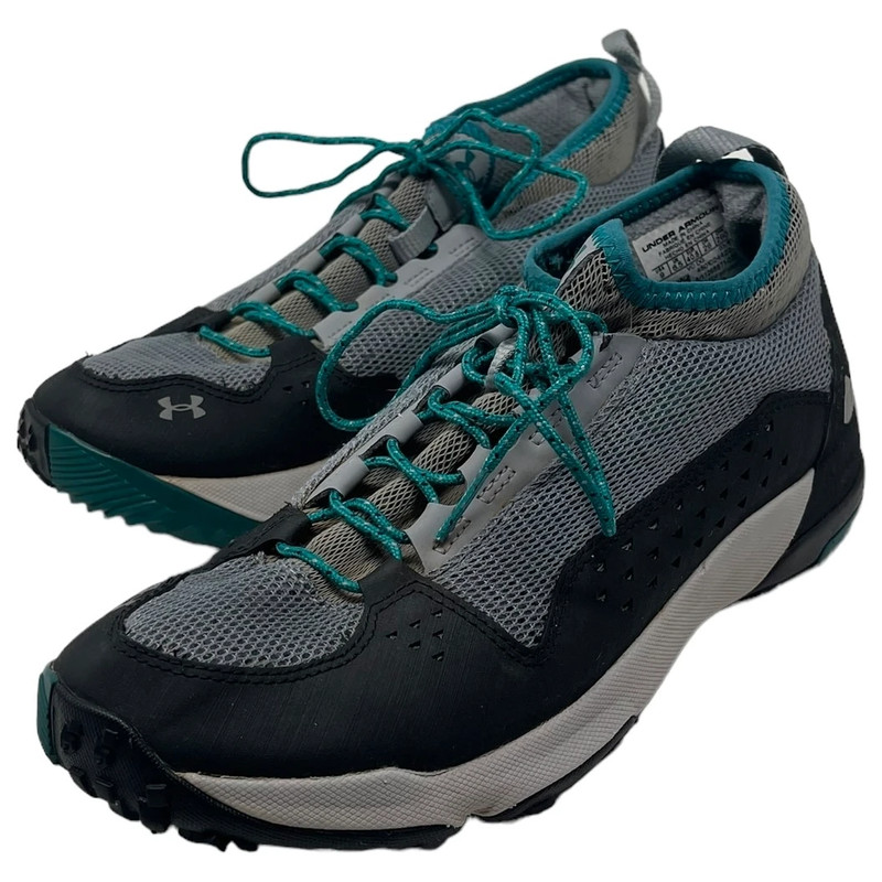 Under Armour Women's Size 9 Burnt River Hiking Trail Shoes Grey Black Green/Blue 4