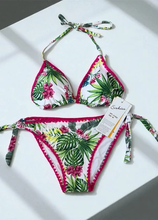 Bikini 2 pièces tropical blanc – Taille M - SexKiss, marque: Sexkiss, état: Très bon état, taille: M / 38 / 10, 21,95 €, 23,75 € Protection acheteurs (Pro) incluse