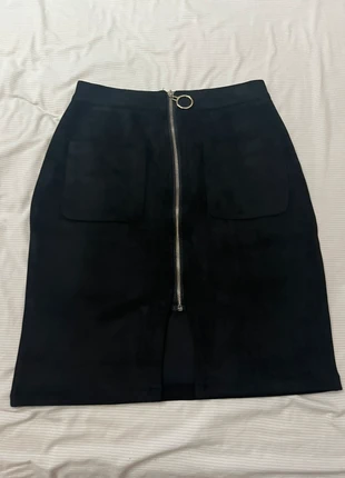 Falda negra ante, marque: Local, état: Très bon état, taille: M / 38 / 10, 1,00 €, 1,75 € Protection acheteurs incluse