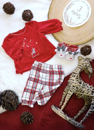 Ensemble 3 mois composé Noël, fête de fin d'année, pyjama deux pièces, chausson Obaïbi, brand: Obaïbi, condizioni: Ottime, taglia: 3-6 mesi / 62 cm, €15.00, €16.45 include la Protezione acquisti