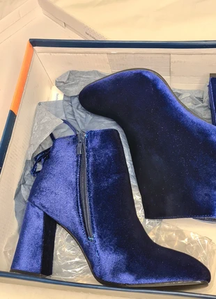 bottines à talons en velour marine, marque: Vintage, état: Très bon état, taille: 38, 9,00 €, 10,15 € Protection acheteurs incluse