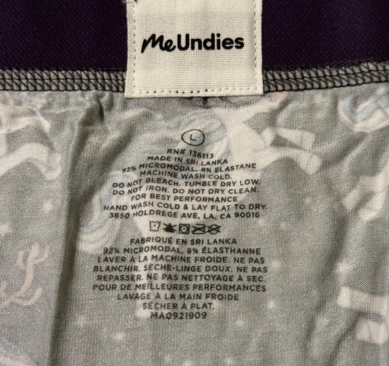 3X Meundies mens underwear boxer brief unicorn patern size large gray color nwot 2