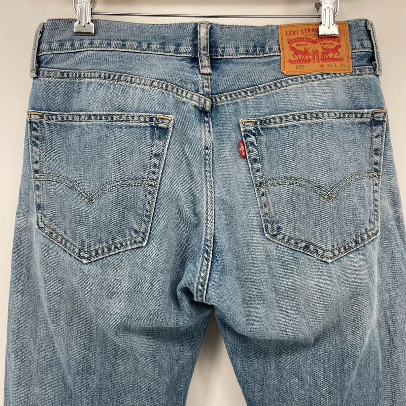 Levi’s Mens 505 Jeans Blue Light Wash Denim 100% Cotton 31x32 5