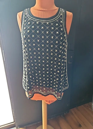 Débardeur perlé miss June t.2, brand: Miss June, condition: Very good, size: L / 40 / 12, €8.00, €9.10 includes Buyer Protection