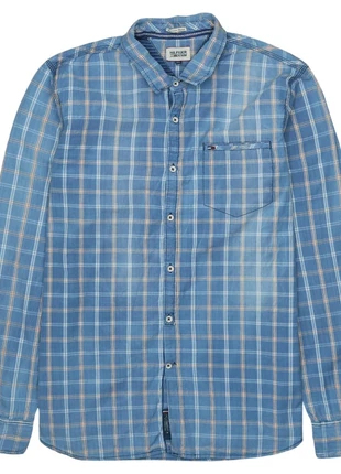 Tommy hilfiger 90's blue long sleeve button up shirt xxlarge (2xl), brand: Tommy Hilfiger, condition: Satisfactory, size: XXL / UK 24-26, £16.00, £17.50 includes Buyer Protection Pro