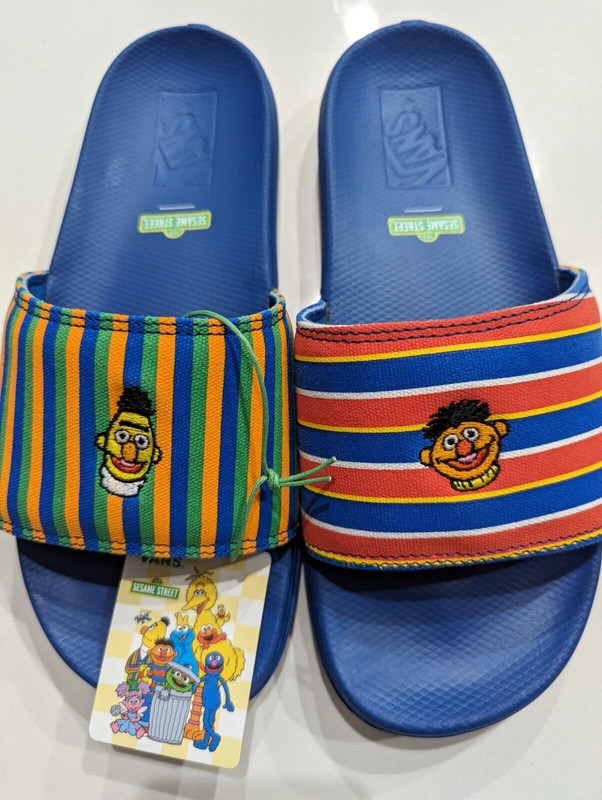 Vans x Sesame Street La Costa Slides Bert and Ernie Men's 8 Women's 9.5 Rare 2