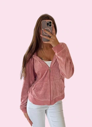 Authentic Juicy Couture 2000s Velour Zip Hoodie – Soft Rose Pink – Vintage Y2K (S), merk: Juicy Couture, staat: Heel goed, maat: S / 36 / 8, € 31,99, € 34,29 inclusief Kopersbescherming