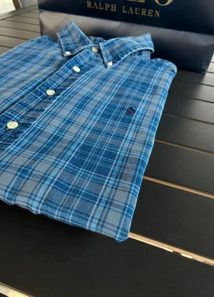 Chemise manche courte à carreaux 100% coton Ralph Lauren bleu taille L, marque: Ralph Lauren, état: Bon état, taille: L, 19,99 €, 21,69 € Protection acheteurs (Pro) incluse