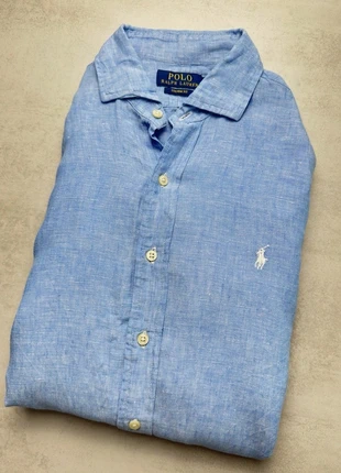 Chemise Ralph Lauren en lin bleu taille S, brand: Ralph Lauren, condizioni: Ottime, taglia: S, €85.00, €89.95 include la Protezione acquisti Pro