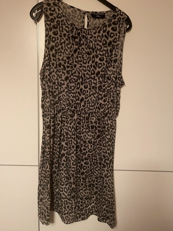 Grau schwarzes Leoparden Sommerkleid Gr XXL 1