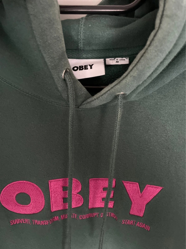 OBEY Hoodie Gr n Pink M Vinted