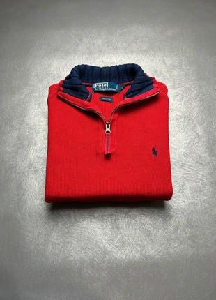 Pull Ralph Lauren half zip 1/4 zip col camionneur | Rouge logo brodé | Taille S Homme old money, merk: Ralph Lauren, staat: Heel goed, maat: S, € 45,00, € 47,95 inclusief Kopersbescherming