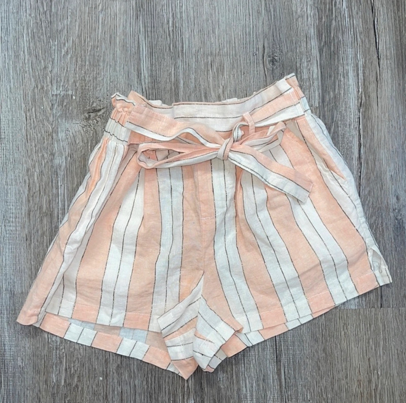 NWT Altar’d State Pink and Cream Striped Shorts 1