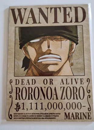 Zoro One Piece wanted poster panel print 20cm, brand: OnePiece, condition: New without tags, £6.00, £7.00 includes Buyer Protection