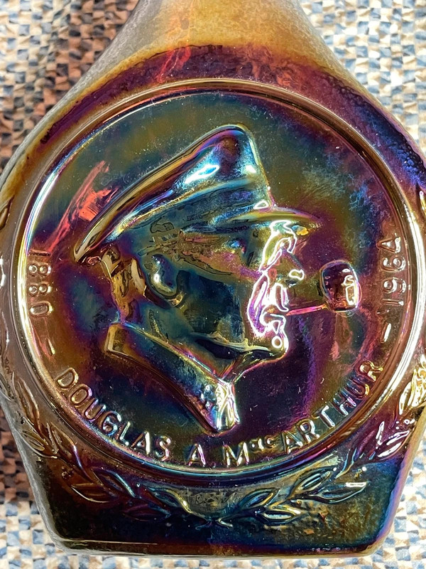 Douglas Macarthur Vintage Wheaton Carnival Iridescent Glass 3