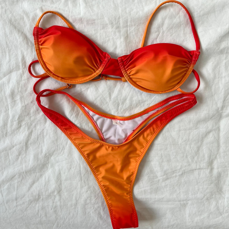 Maillot de bain tie and die orange 4
