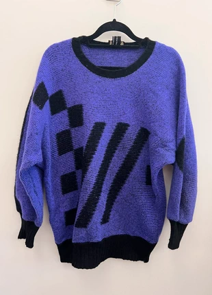 Maglione vintage anni ’80 Made in New Zealand – 100% Pura Lana – Viola & Nero, marque: Vintage Dressing, état: Très bon état, taille: L / 40 / 12, 40,00 €, 42,70 € Protection acheteurs incluse