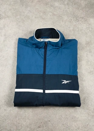 Veste Track Jacket Vintage 90's Homme Reebok Oversize | Bleu + Logo Brodé | XL, marque: Reebok, état: Bon état, taille: XL, 35,00 €, 37,45 € Protection acheteurs incluse