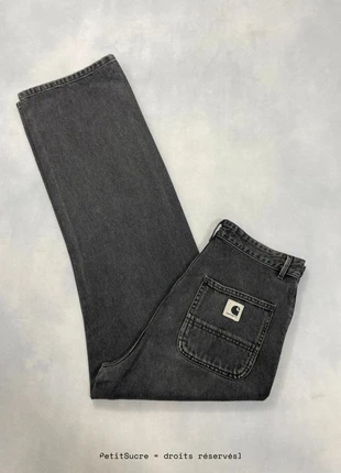Jean Carhartt wip Gris foncé Taille Haute Large et Droit modèle Simple Pant - Taille S w27 #1119, brand: Carhartt, condition: Very good, size: S / 36 / 8, €49.00, €52.15 includes Buyer Protection Pro