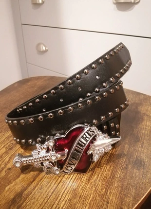 Black pu leather /rivet punk /rock style belt, condition: New without tags, size: 30 inches, £8.90, £10.05 includes Buyer Protection Pro