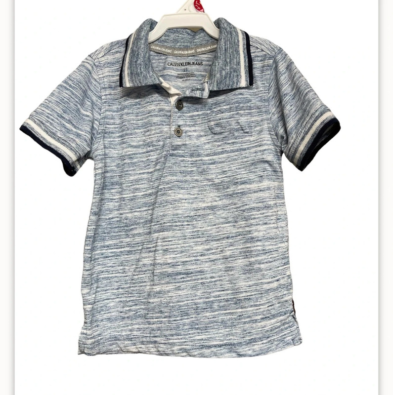 Calvin Klein Jeans Toddler Tipped Embossed Logo Polo Shirt 2T 2