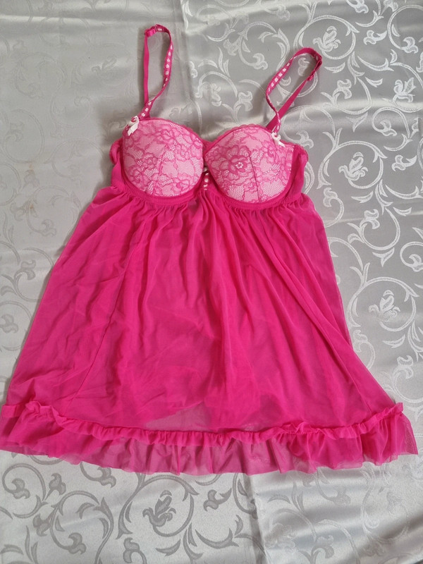 Nachtwasche BH Babydoll Pink h m Neglige Dessous Reizwasche sexy 38 Vinted