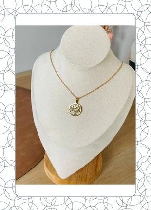 Collier arbre de vie doré – Acier inoxydable (42 cm), marque: Boutique Parisienne, état: Très bon état, 10,00 €, 11,20 € Protection acheteurs incluse