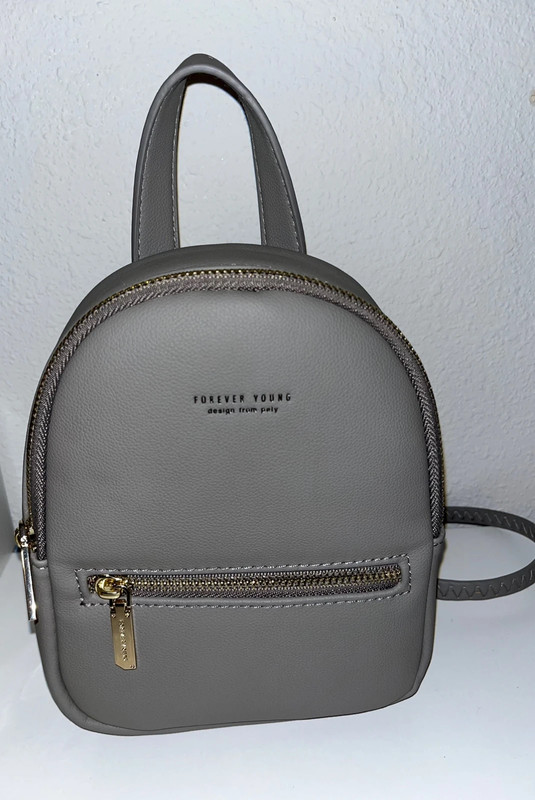 Grey mini backpack 1