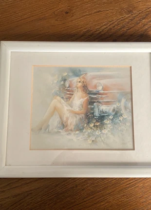 Vintage Willem Haenraets romantisch schilderijtje 21 x 17cm, merk: Willem Haenraets, staat: Heel goed, € 14,00, € 15,40 inclusief Kopersbescherming