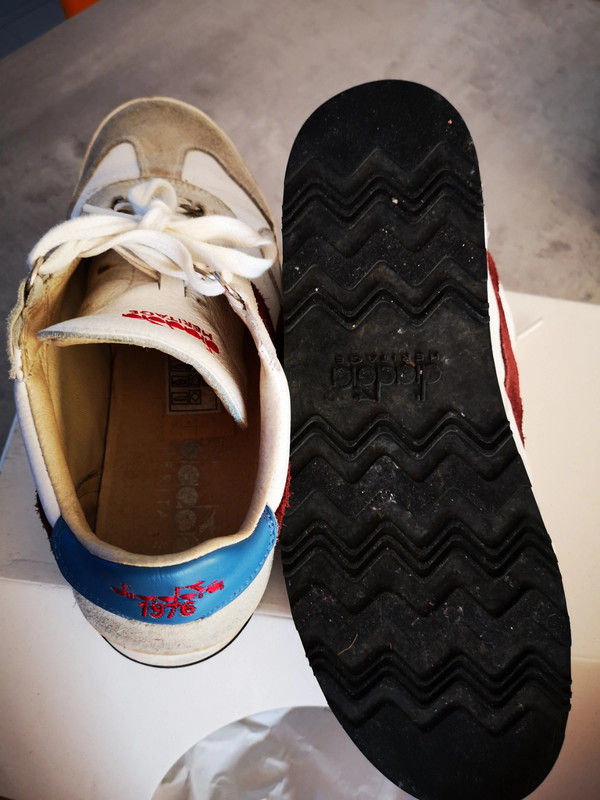 Sneakers Diadora Heritage bianca in pelle e camoscio bianhe grigio e rosse n 42 Vinted