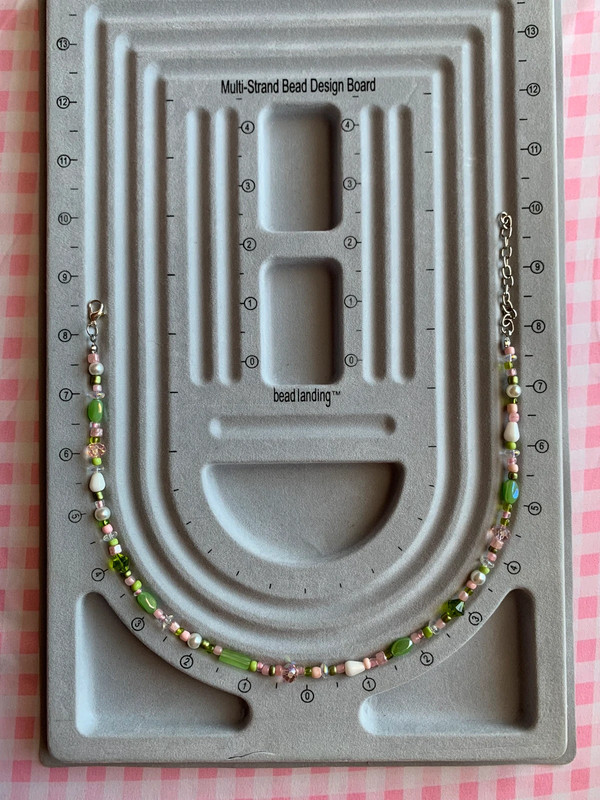 pink and green beaded necklace 2