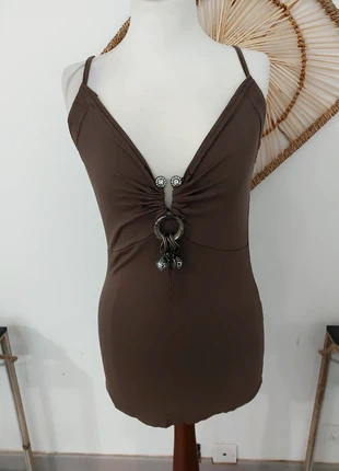 Top kaki avec bijoux, Esperance, taille unique, merk: Esperance, staat: Heel goed, maat: Universele maat, € 10,00, € 11,20 inclusief Kopersbescherming