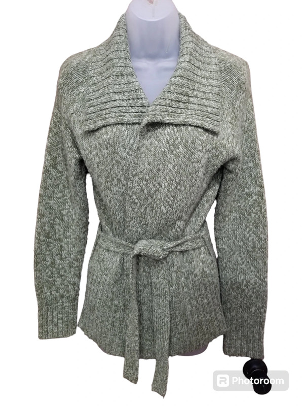 SO Olive Green Knit Cardigan Sweater 1