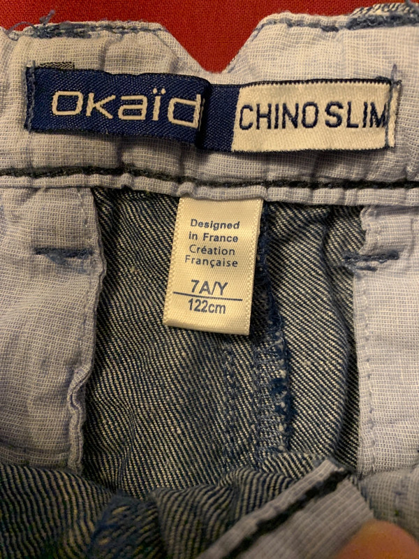 Pantalon chino slim + ceinture