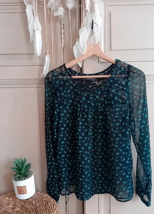 Blouse motifs oiseaux - C&A - 36, marque: Yessica, état: Très bon état, taille: S / 36 / 8, 2,80 €, 3,64 € Protection acheteurs incluse