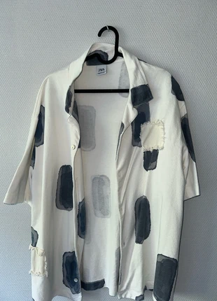 Chemise Zara – Manches courtes Bleu & Blanc, marca: Zara, estado: Muy bueno, tamaño: XL / 42 / 14, 12,99 €, 14,34 € Protección al comprador incluida