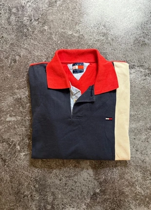 Polo manches longues homme Tommy Hilfiger col V rouge bleu marine blanc M - Manga larga hombre, merk: Tommy Hilfiger, staat: Heel goed, maat: M, € 25,00, € 26,95 inclusief Kopersbescherming