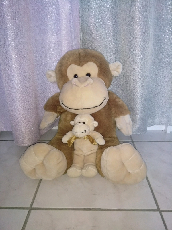 Peluche Maman Singe 63cm Et Son Bebe Vinted