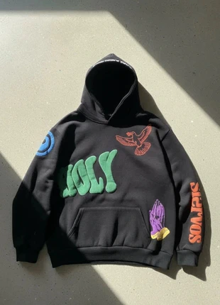 Sweat à Capuche Noir Graphique – Streetwear / Hiver / Oversize / Coloré, zustand: Sehr gut, größe: M, 39,90 €, 42,60 € inklusive Vinted-Käuferschutz