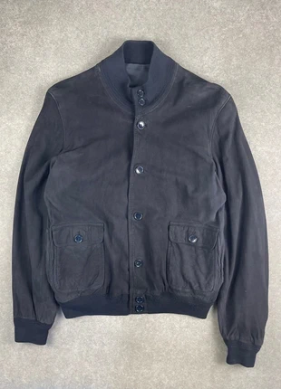 Veste Teddy Cuir Daim Faded Noire 1970s 1980s Vintage, merk: Vintage Dressing, staat: Goed, maat: M, € 30,00, € 32,20 inclusief Kopersbescherming Pro