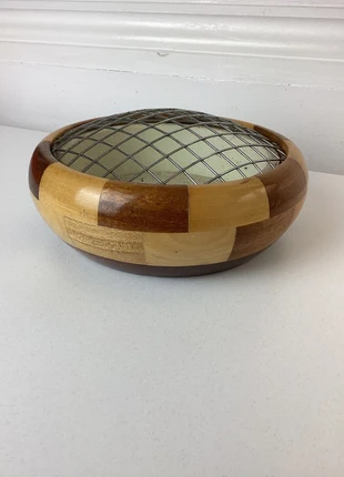 Vintage Cambridge ware wooden checkered rose bowl, condition: Very good, £12.00, £13.30 includes Buyer Protection