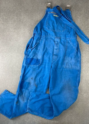 Salopette French Workwear Bleu de Travail Faded Distressed 1970s Patchwork Vintage, marque: WORKWEAR, état: Satisfaisant, taille: XL, 25,00 €, 26,95 € Protection acheteurs (Pro) incluse