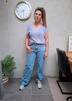 Topje met subtiele glitter, merk: Bleu Libellule, staat: Nieuw zonder prijskaartje, maat: L / 40 / 12, € 5,00, € 5,95 inclusief Kopersbescherming