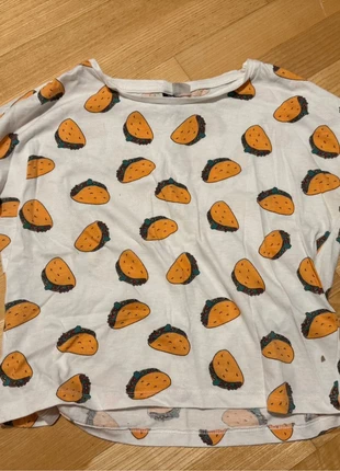 Weißes T-Shirt mit Taco-Print – Größe XS, marke: H&M, zustand: Sehr gut, größe: XS / 34 / 6, 2,50 €, 3,33 € inklusive Vinted-Käuferschutz
