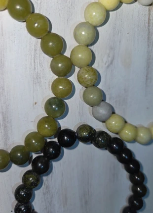 Three (3) Jade Crystal Beaded 8mm Bracelets Lemon Dark Green Nephrite, brand: Crystal, condition: Very good, £7.00, £8.05 includes Buyer Protection