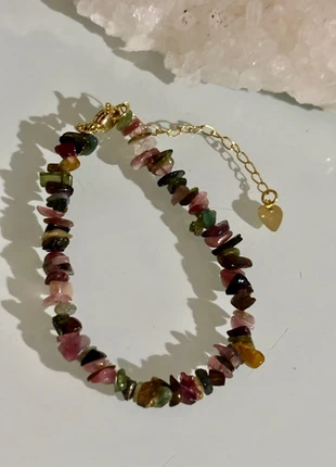 Bracelet en tourmaline rose naturelle – modèle réglable, marca: lithotherapie, estado: Nuevo sin etiquetas, 7,50 €, 8,58 € Protección al comprador incluida