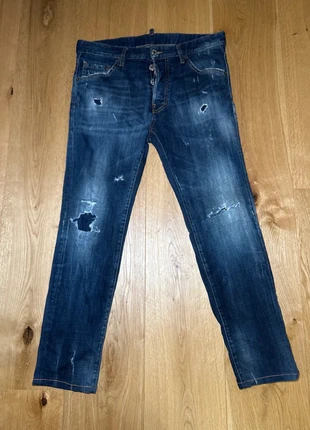 Jeans Dsquared2 Originale Uomo Taglia 44 Blu Scuro Slim Fit – Made in Italy, Perfetto Stato, marke: Dsquared2, zustand: Sehr gut, größe: W34 | DE 50, 39,99 €, 42,69 € inklusive Vinted-Käuferschutz