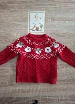 Joli pull de Noël rouge C&A taille 6 mois 🌸, brand: C&A, condizioni: Ottime, taglia: 6-9 mesi / 68 cm, €4.00, €4.90 include la Protezione acquisti