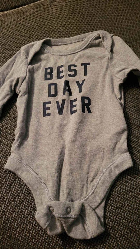 Boys 0-3 Months "Best Day Ever" Long Sleeve Onesie